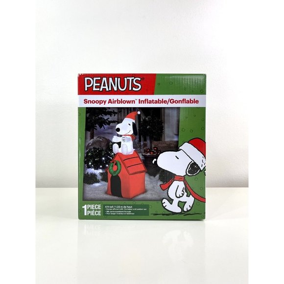 Gemmy Snoopy & Doghouse Christmas Inflatable ~ 4’ LED Airblown Inflatable ~ New - Picture 1 of 8